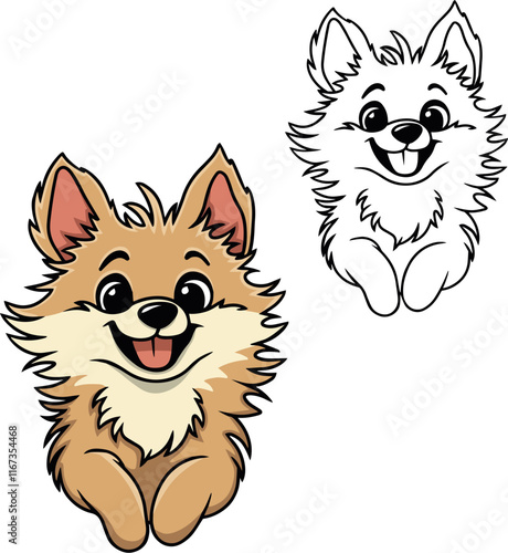 Pomeranian Spitz vector dog puppy