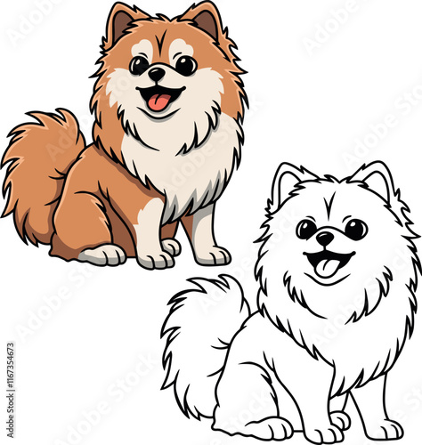 Pomeranian Spitz vector dog puppy