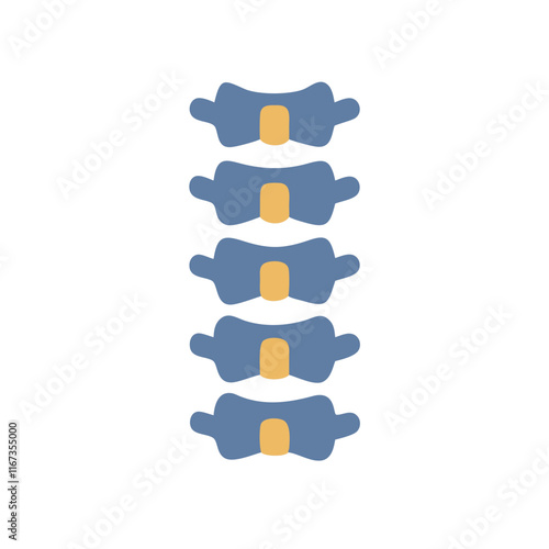 Spine icon illustration in simple style with blue and yellow colors
