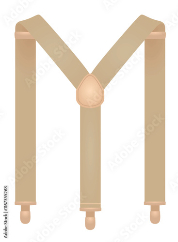 Brown suspenders on white background. vector illustration