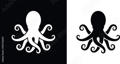 Octopus logo. Isolated octopus on white background