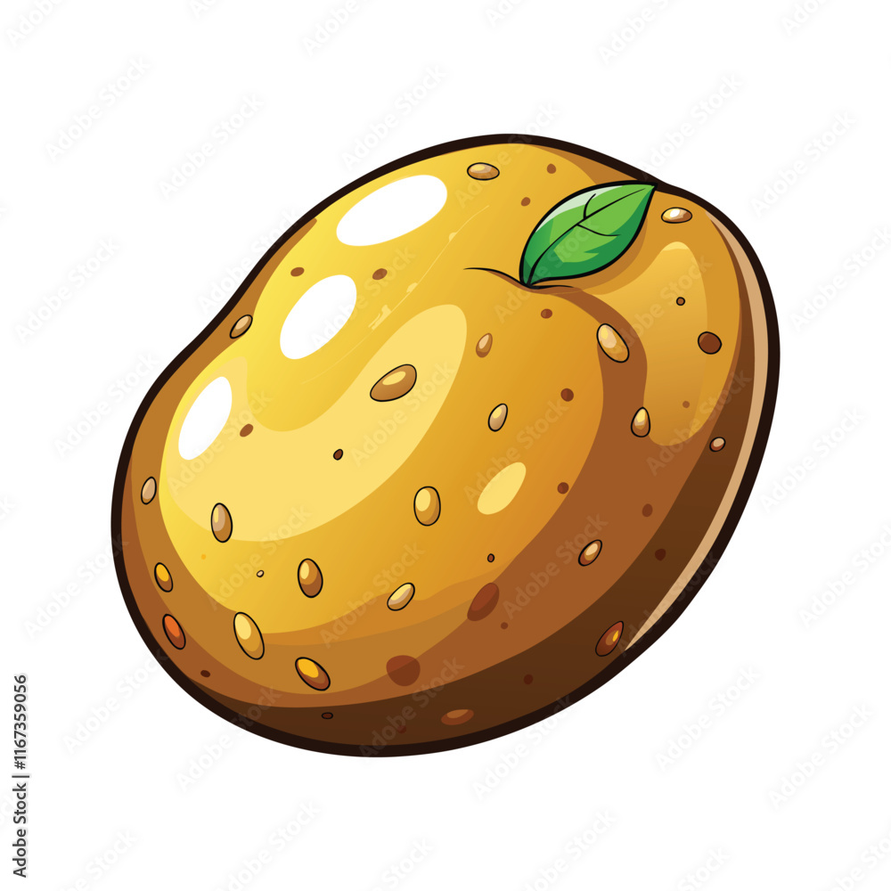 Fototapeta premium Potatoes isolated on white background vector illustration.