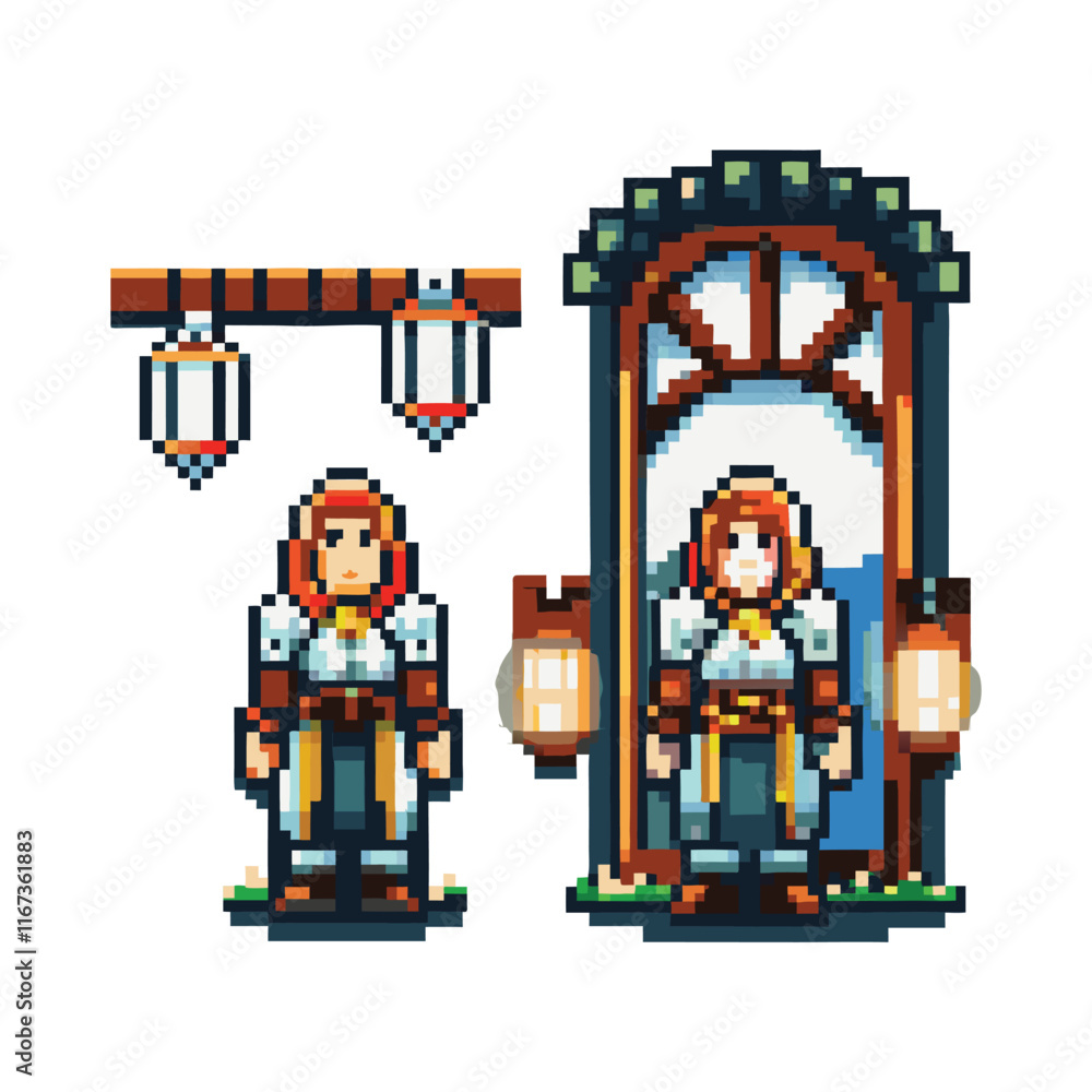 unique pixel art gaming character avatar icon vector art design unique pixel art gaming character avatar icon vector art design