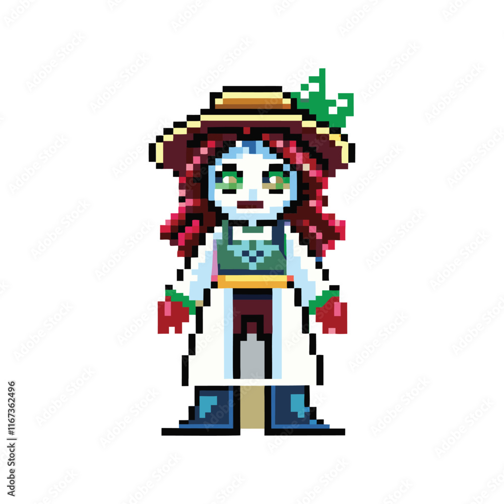 Obraz premium unique pixel art gaming character avatar icon vector art design 