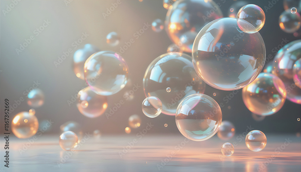 Naklejka premium soap bubbles in the air