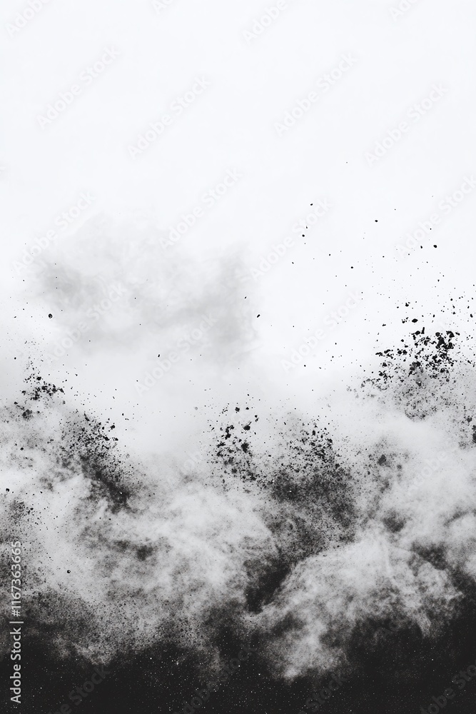 Gradient poster design with smoky gray to black fade textured with soft noise particles. Gradient poster design with smoky gray to black fade textured with soft noise particles.