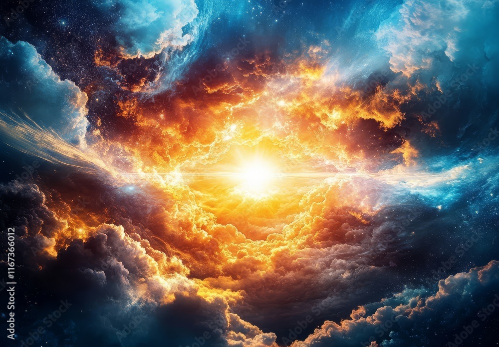 Fototapeta premium The magnificent act of creation: from nothing to existence.