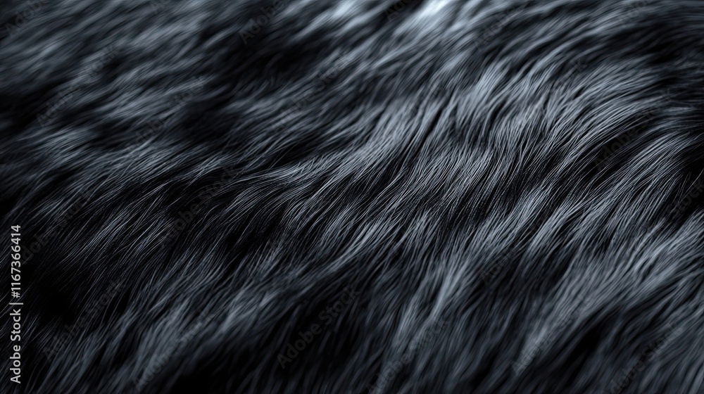 Naklejka premium Dark Grey Fur Texture Abstract Background