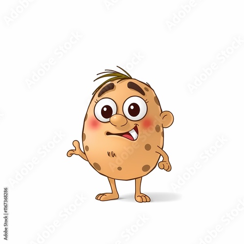 Spuddy Buddy: A charming potato character design, friendly and expressive. Perfect for kids' content, branding, or animation. photo