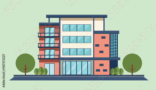 Modern Apartment Building Illustration