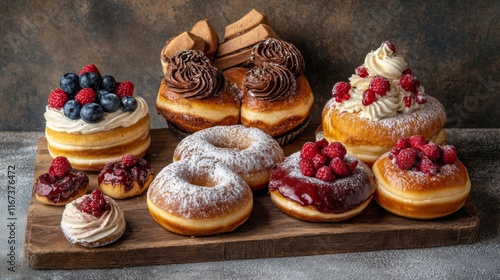 Wallpaper Mural Delicious Pastries on Display with Studio Lighting Torontodigital.ca