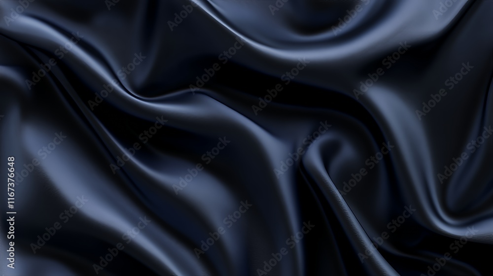 Obraz premium Dark Blue Silk Draped Luxurious Fabric Texture