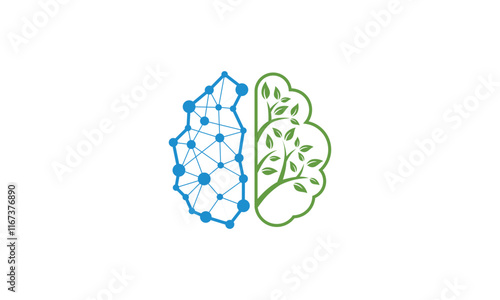 a graphic image on the theme of neural networks and growth, on a white background. vector graphic base.