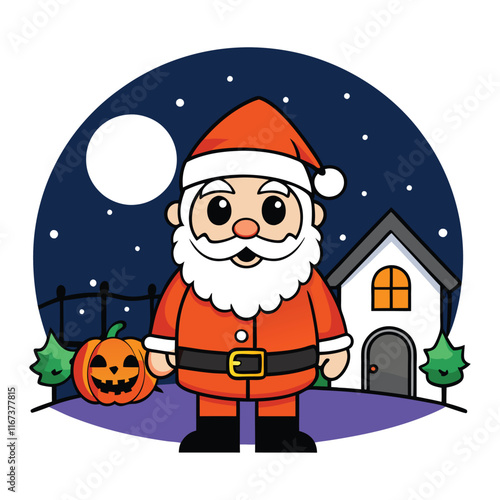 Santa Claus Halloween Vector Illustration