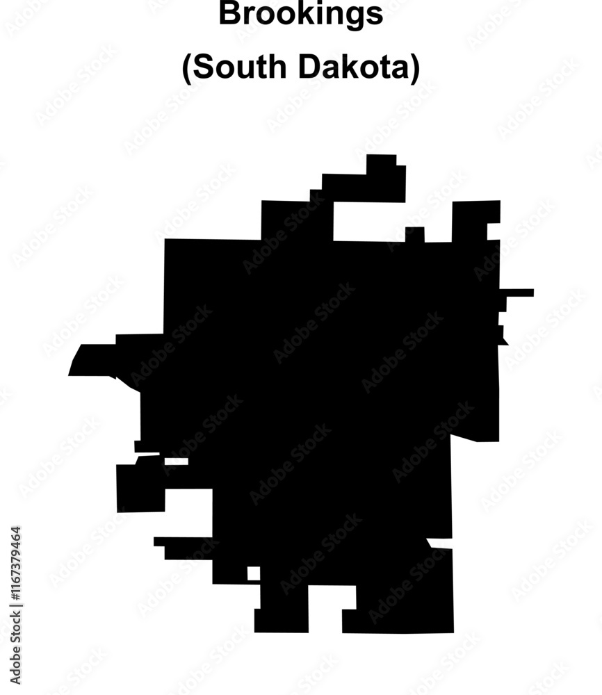 Brookings (South Dakota) blank outline map Brookings (South Dakota) blank outline map