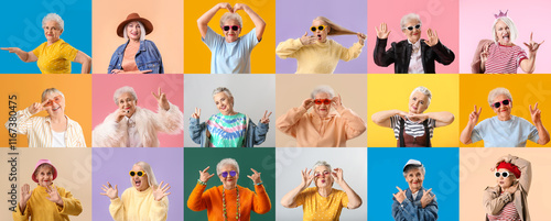 Collection of stylish elder...