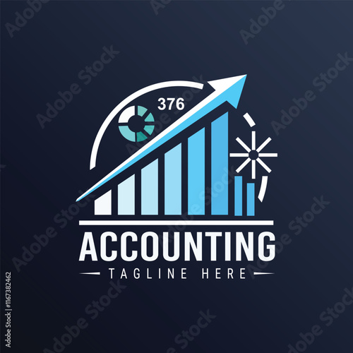 Modern accounting logo with financial graph and upward arrow