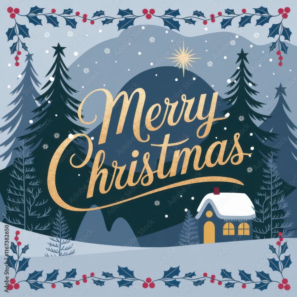 Fototapeta premium Christmas card. Generative AI.