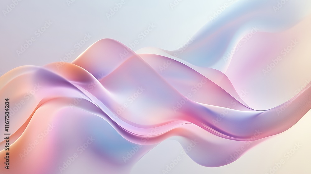 Abstract Pastel Waves Flowing Softly Across a Light Background Abstract Pastel Waves Flowing Softly Across a Light Background