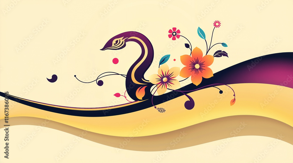 Snake and Floral Elements. Tattoo designs, wall art, album covers, merchandise prints. Snake and Floral Elements. Tattoo designs, wall art, album covers, merchandise prints.