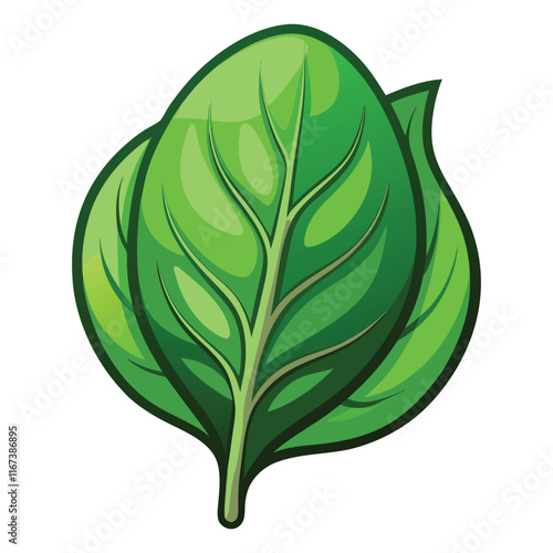 Illustration of spinach with root against white background