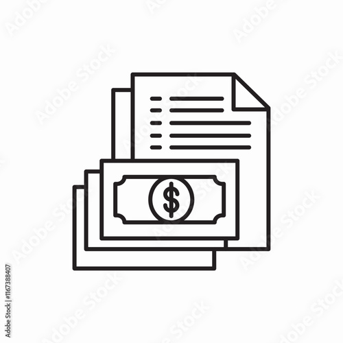 contract money bills cash payment icon vector sign