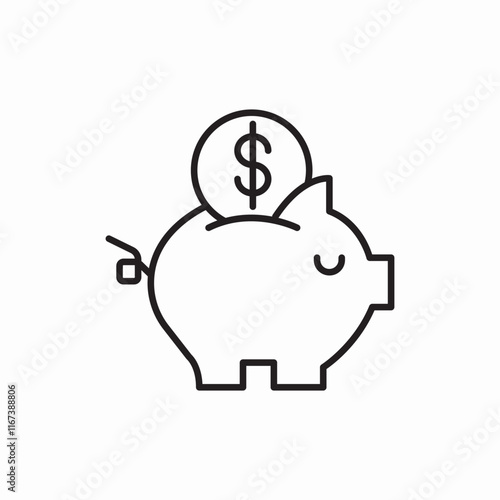 piggy bank savings money icon vector sign