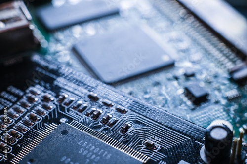 Obraz na płótnie electronic boards with microcircuits w salonie