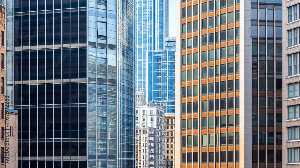 low angle view of skyscrapers in city buildings, Empty floor near modern building, modern abstract glass wall of office building in the city, Empty building exterior design in construction sites. low angle view of skyscrapers in city buildings, Empty floor near modern building, modern abstract glass wall of office building in the city, Empty building exterior design in construction sites.