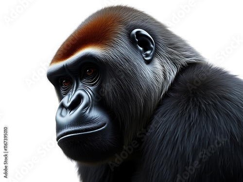 Majestic Western Gorilla Portrait: A Digital Painting AI Generated photo