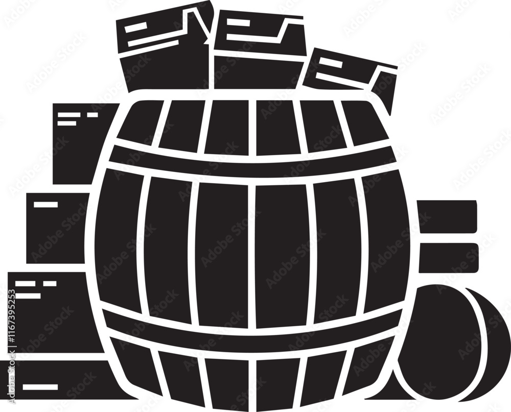 Barrel Fuel Silhouette Illustration Barrel Fuel Silhouette Illustration