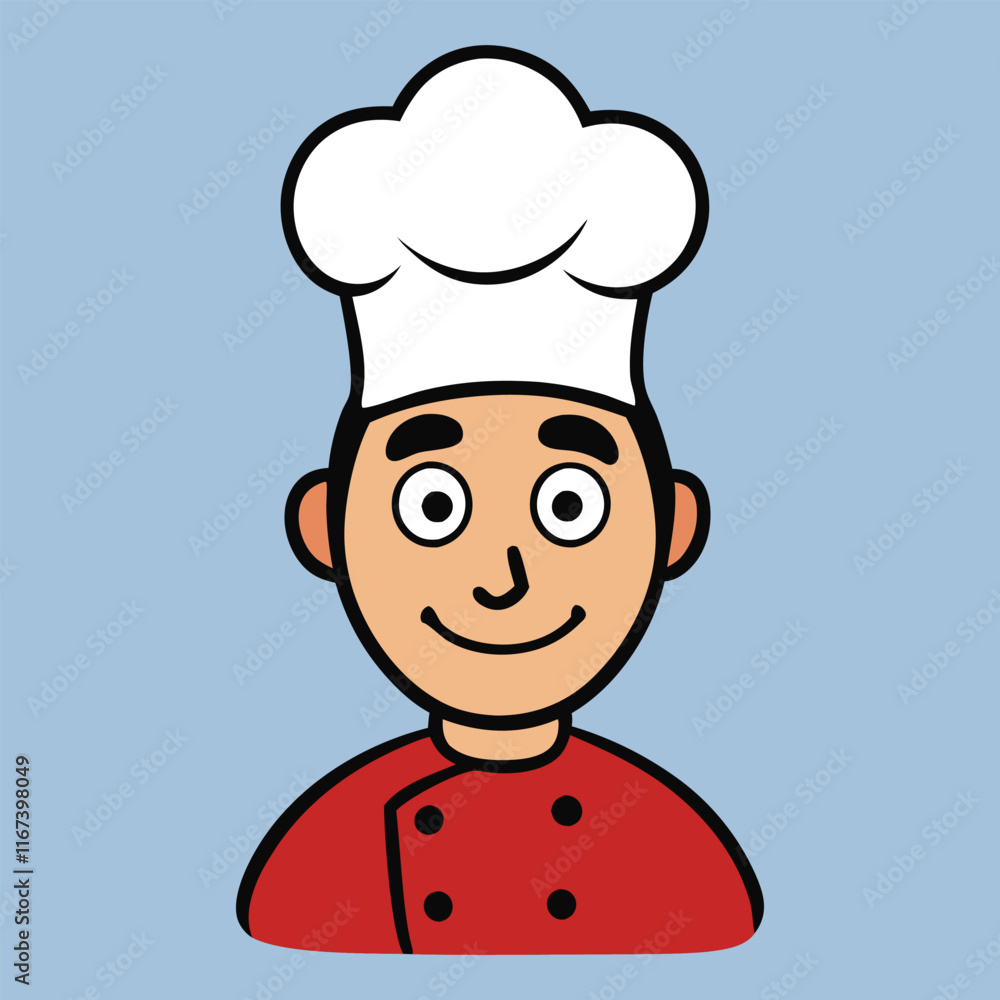 Cartoon funny chef cook in the cap Cartoon funny chef cook in the cap