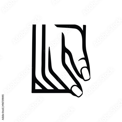 Hand nail vector minimalist logo