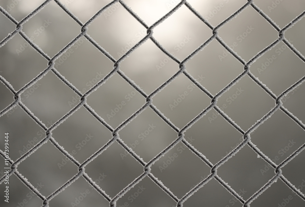 Naklejka premium Metal link fence with wire