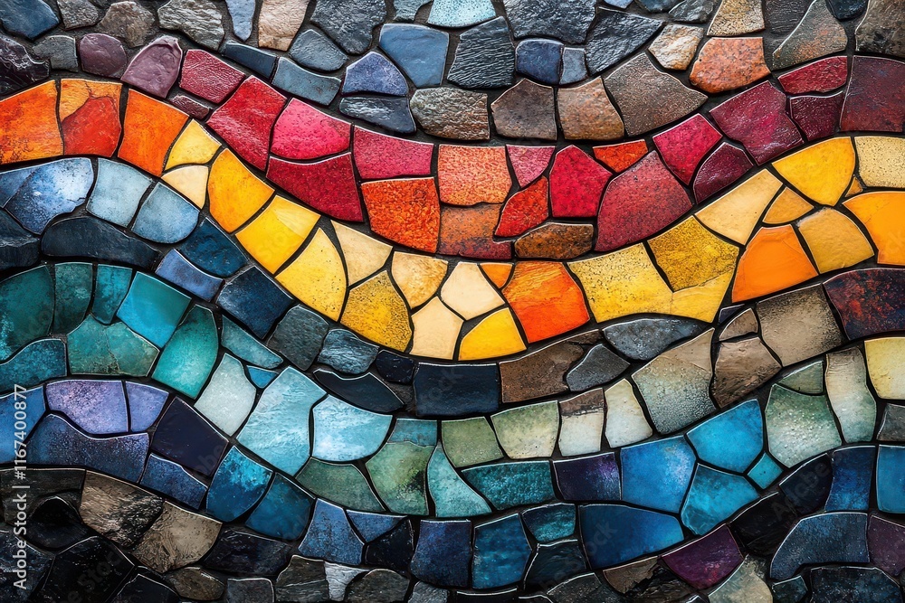 Fototapeta premium mosaic artwork symbolizing harmony in diversity blending various cultural elements into a vibrant piece that celebrates unity and the beauty of differences