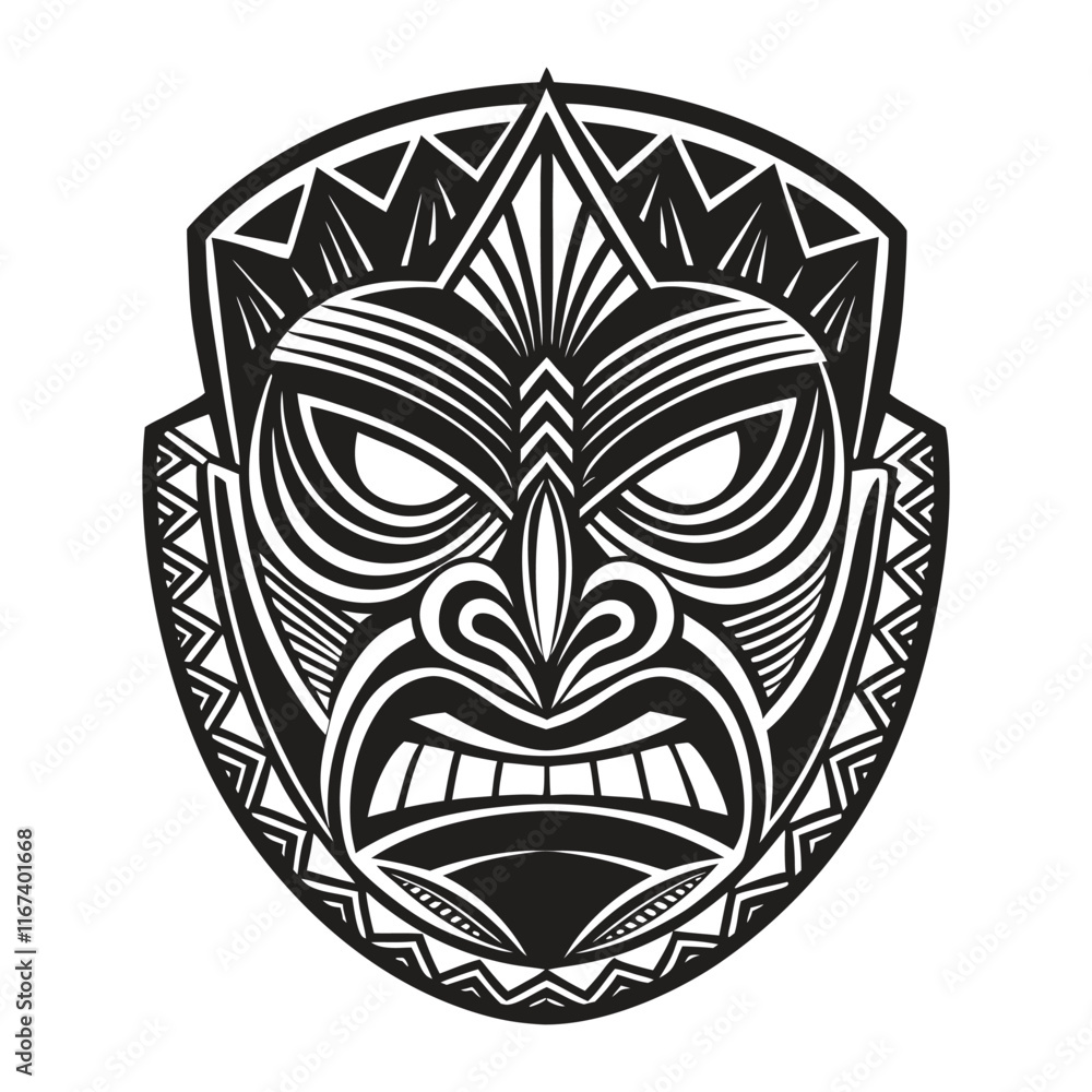 Fototapeta premium Vintage Face Mask Samoa Vector Illustration