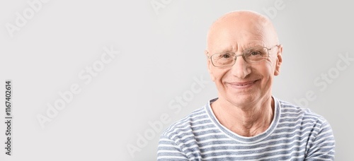 Portrait of elderly man on ...
