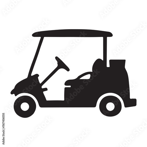 Silhouette Illustration of a Golf Cart