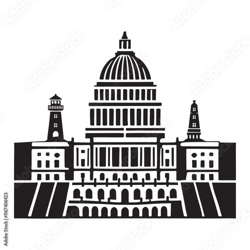 United States Capitol Building Silhouette
