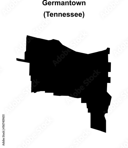 Germantown (Tennessee) blank outline map photo