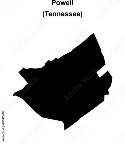 Powell (Tennessee) blank outline map
