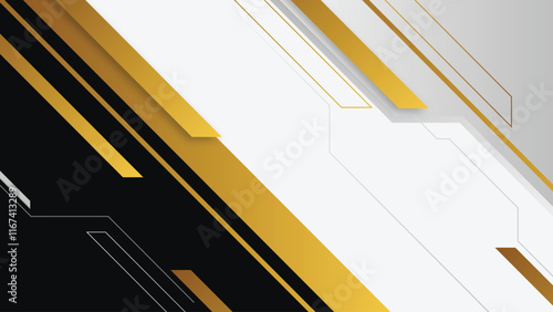 Modern black, gold, and white abstract background design