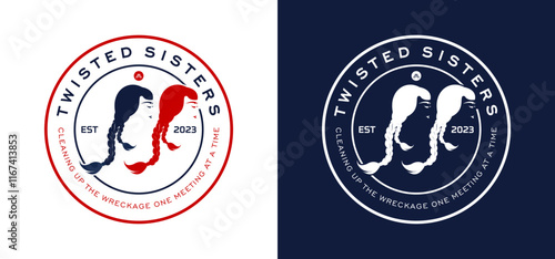 Silhouette of a woman's hairstyle with braids, thick braids on long hair vector illustration.