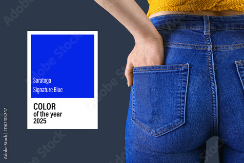 Young woman in skinny jeans...