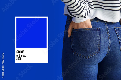 Young woman in stylish jean...