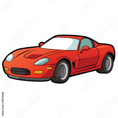 Corvette car illustration flat vector design photo