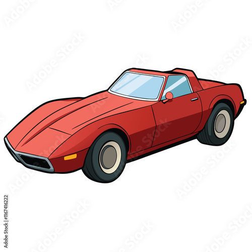 Corvette car illustration flat vector design photo