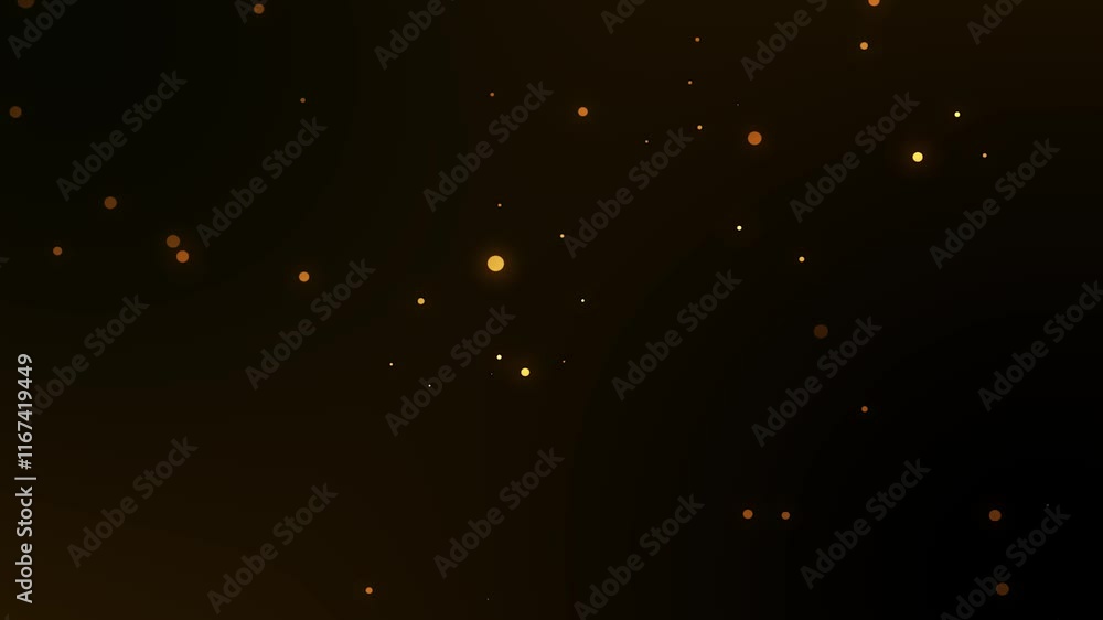 Gold particle star glowing animation bokeh festive glittering loop luxury, shine sparkle, for award, ceremony.