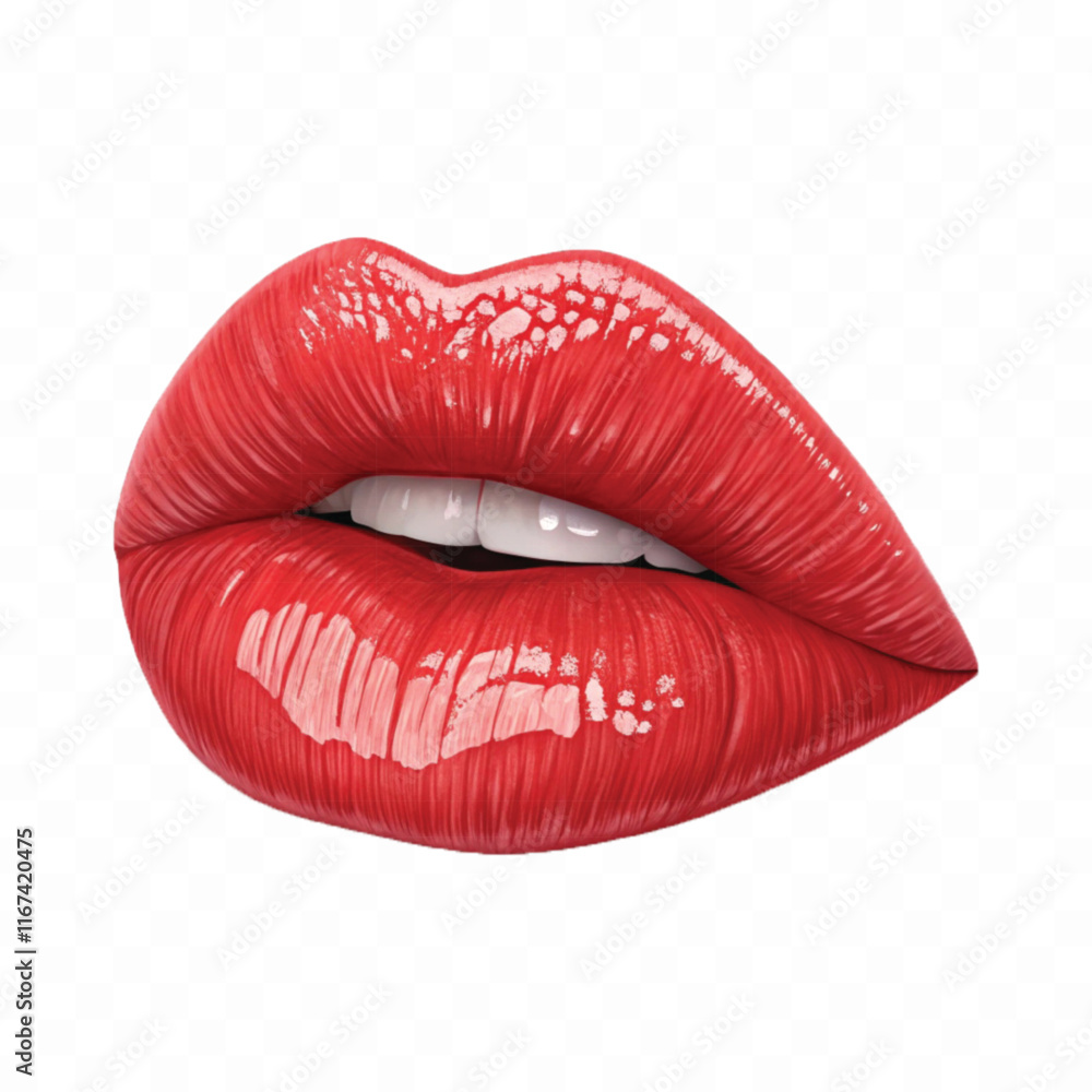 abstract 3d Kissing woman's red lips isolated on white background abstract 3d Kissing woman's red lips isolated on white background