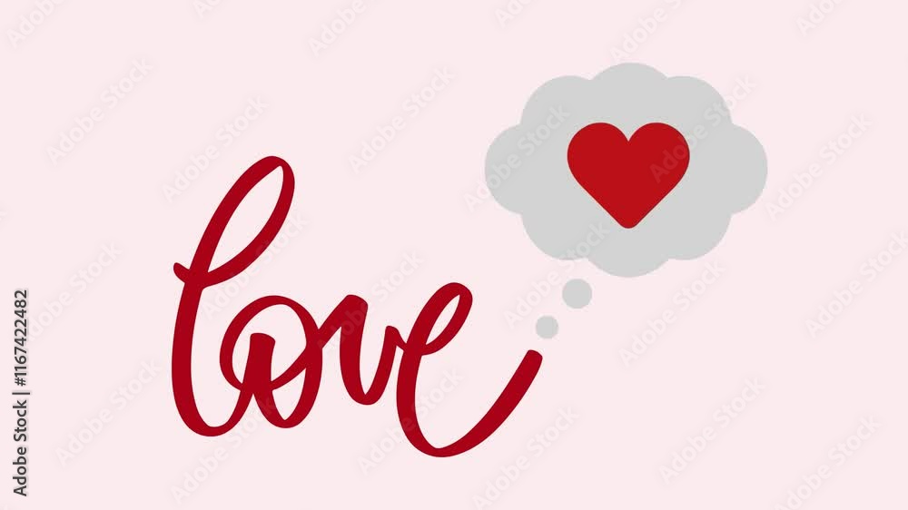 Animation of a greeting card with a heart, a light smooth background, and the inscription: Animation of a greeting card with a heart, a light smooth background, and the inscription: